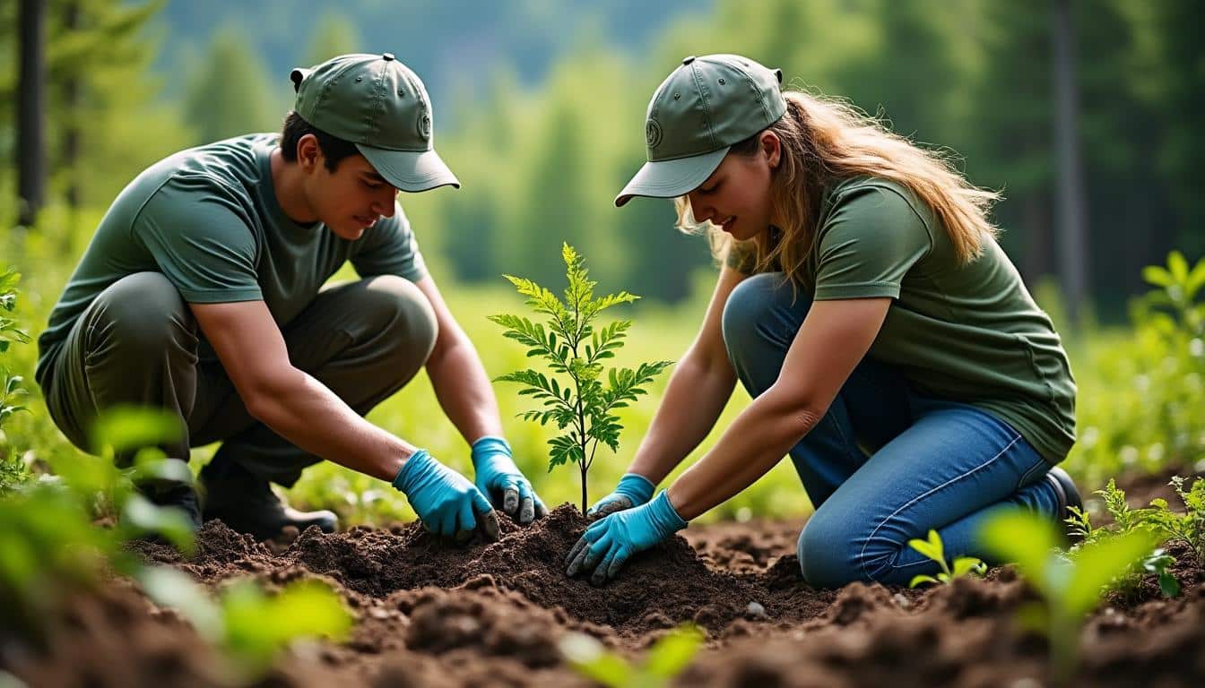 la plantation de jeunes arbres par les associations contribue activement à la reforestation et à la préservation de nos forêts pour un avenir durable.