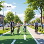 découvrez comment la commune favorise la mobilité douce en aménageant des pistes cyclables sécurisées et accessibles pour tous les usagers.